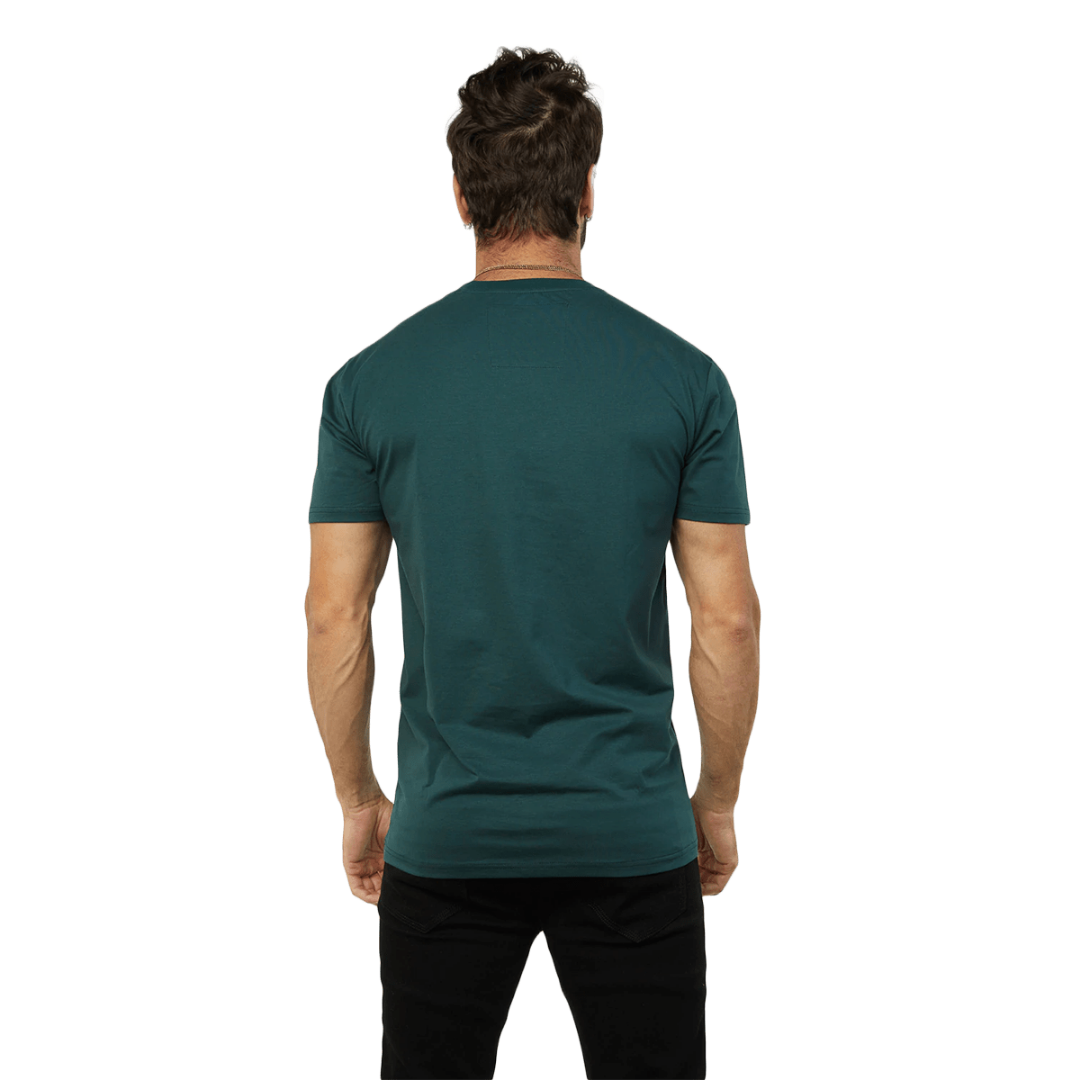 Platini Men's Teal Cotton Rhinestone T-Shirt