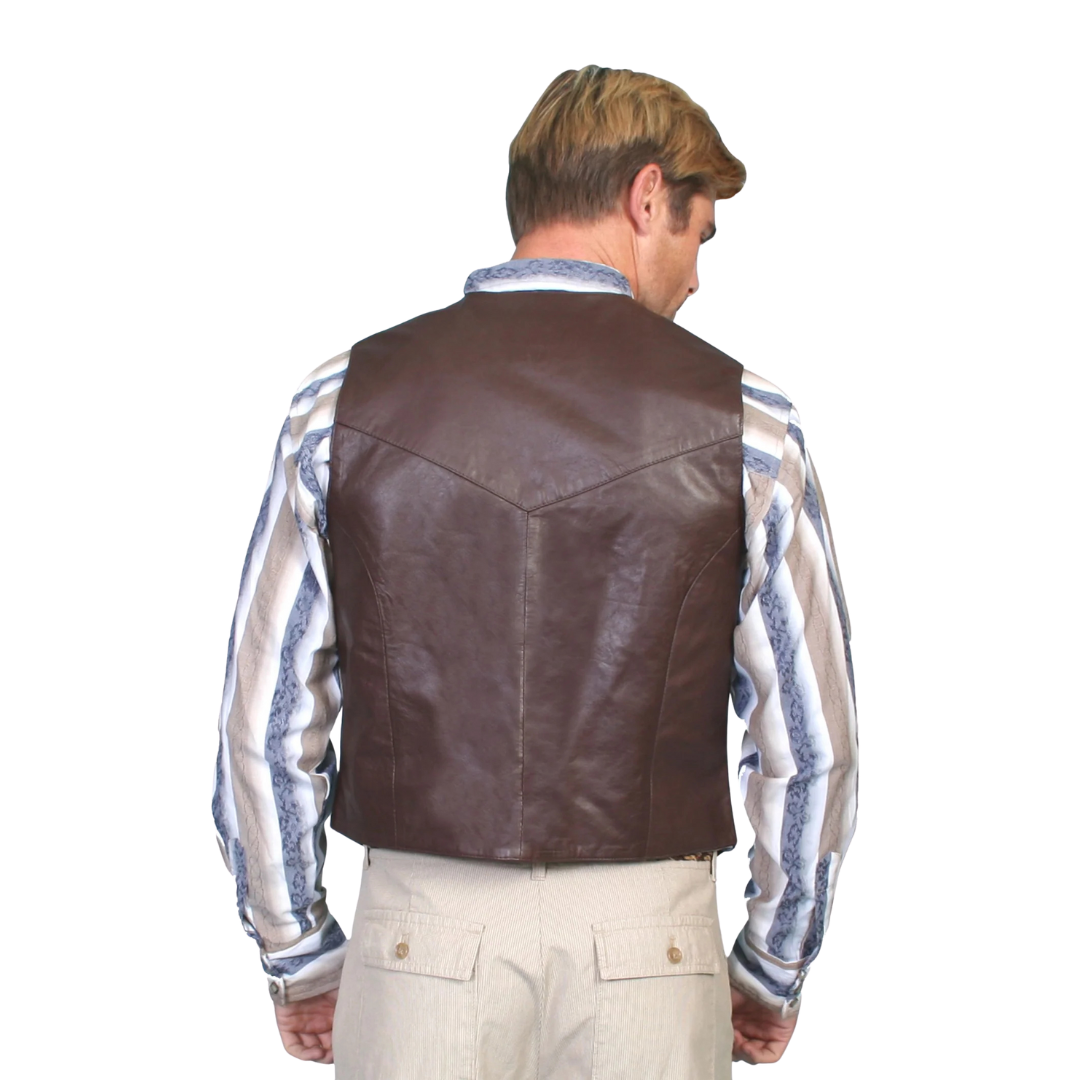 Scully Men's Classic Lamb Leather Brown Vest - Big & Tall