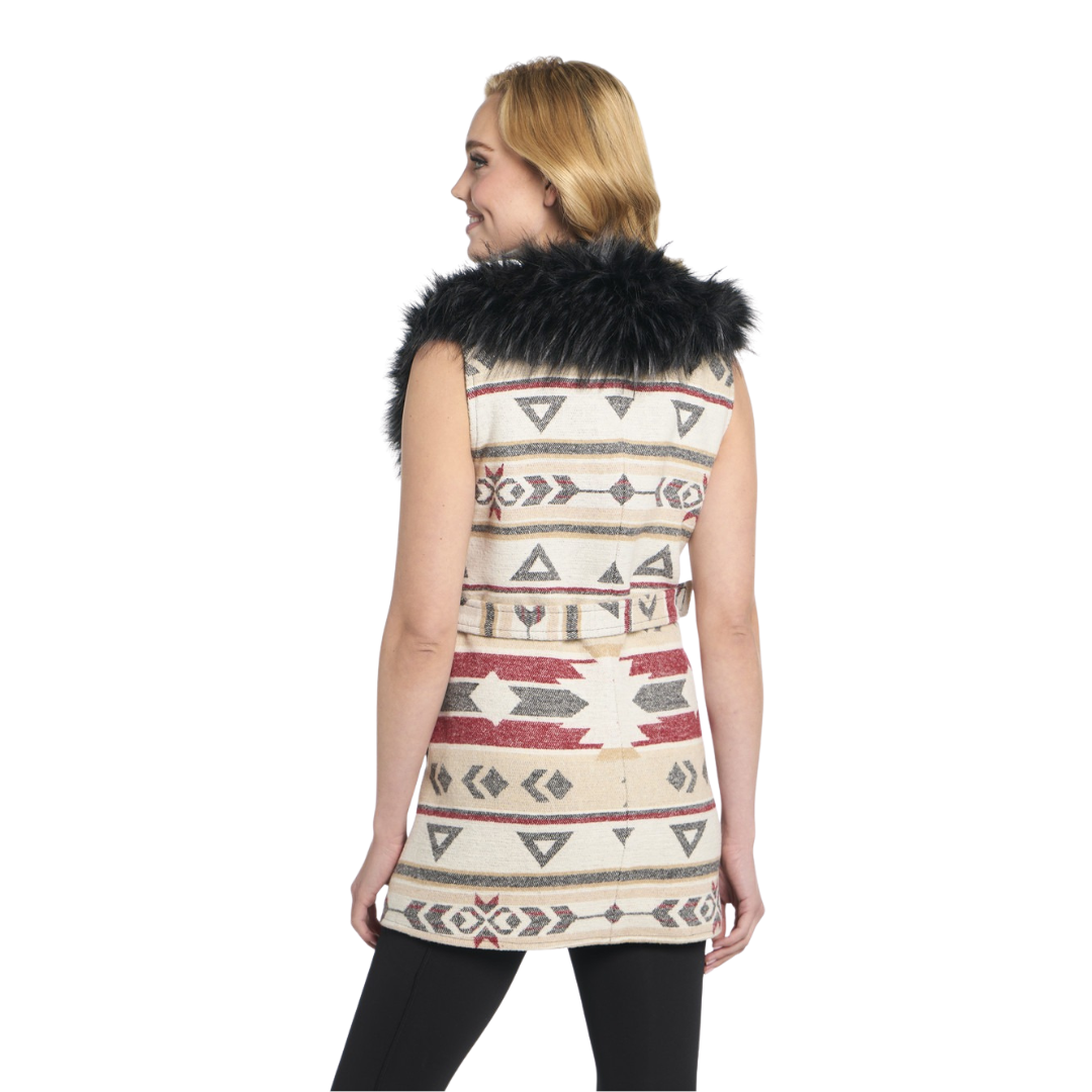 Cripple Creek Women's Navajo Tie Front Blanket Multicolor Vest