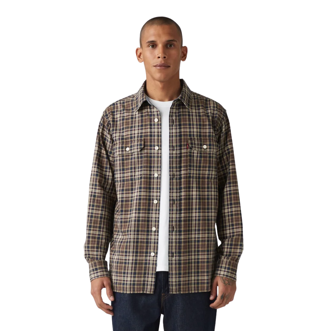 Levi Strauss Men's Classic Worker Brown Shirt