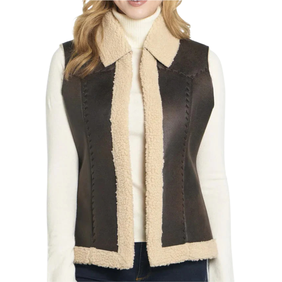 Cripple Creek Women's Faux Suede Cream Vest