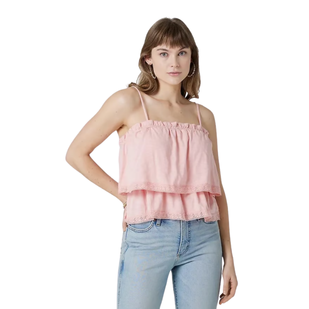 Wrangler Women's Romantic Ruffle Tank Shirt