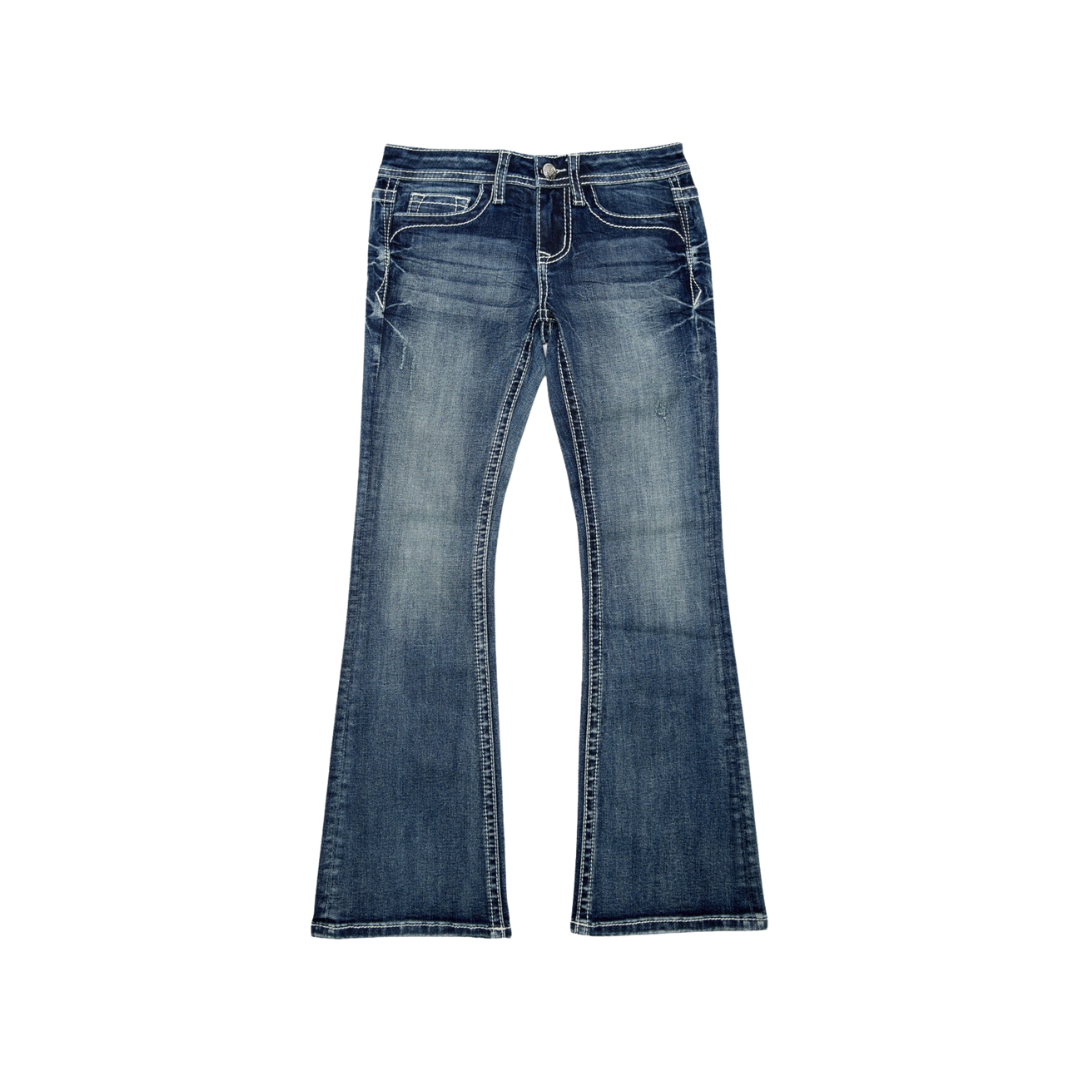 Grace Youth Girl's In LA Cowhide Pocket Bootcut Med Jeans