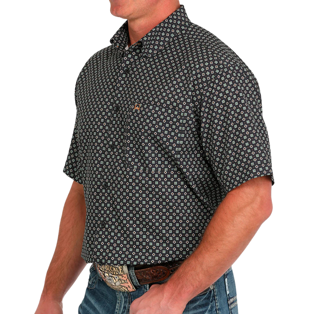 Cinch Men's Modern Geometric Black Shirt