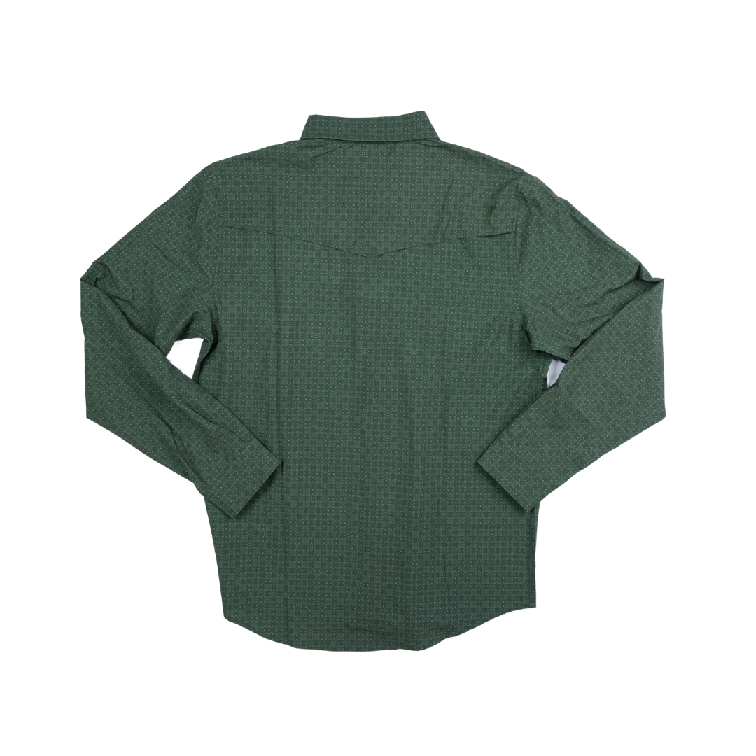 Ferrell Men's Collin Long Sleeve Snap Green Shirt