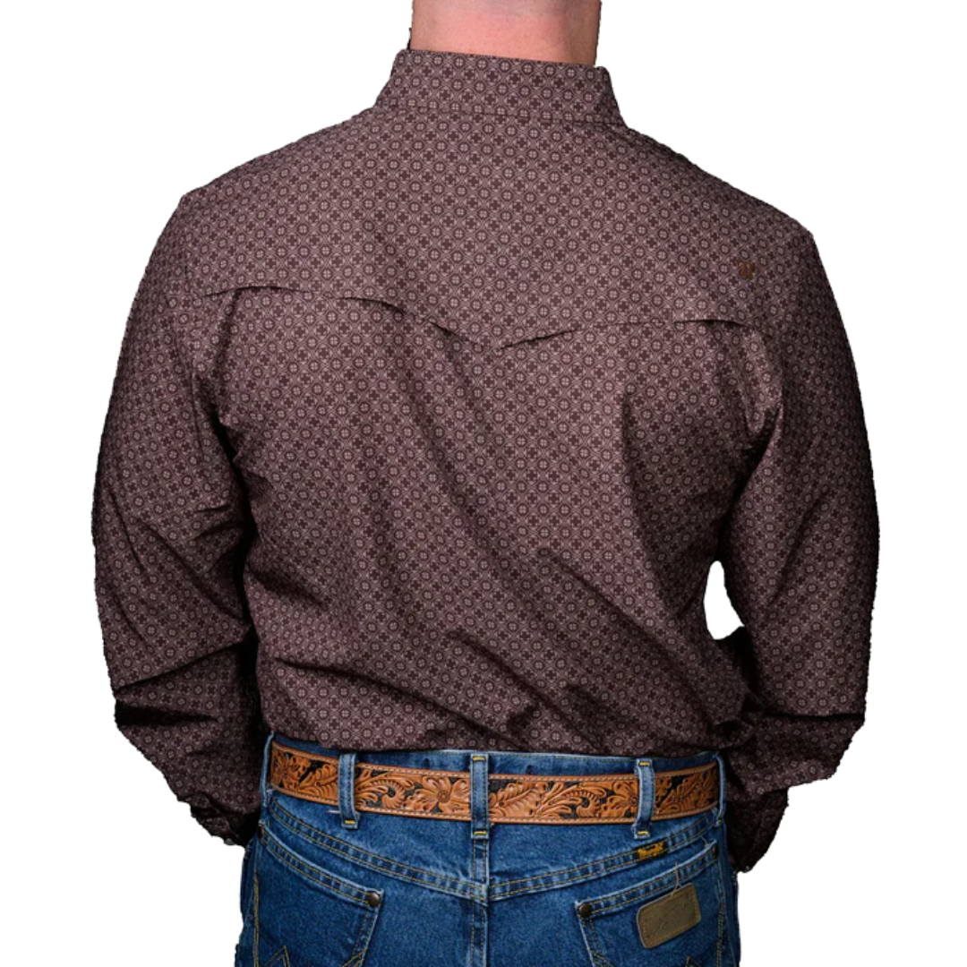 Ferrell Men's Inc Silas Long Sleeve Brown Shirt