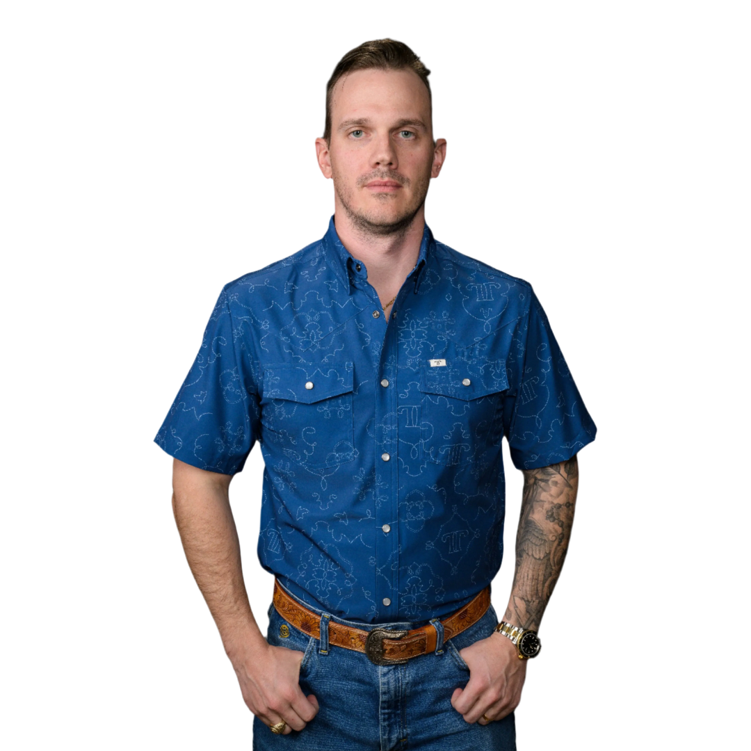 Ferrell Men's The Carson Short Sleeve Blue Shirt