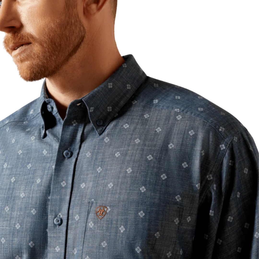 Ariat Men's Watson Classic Fit Chambray Blue Shirt