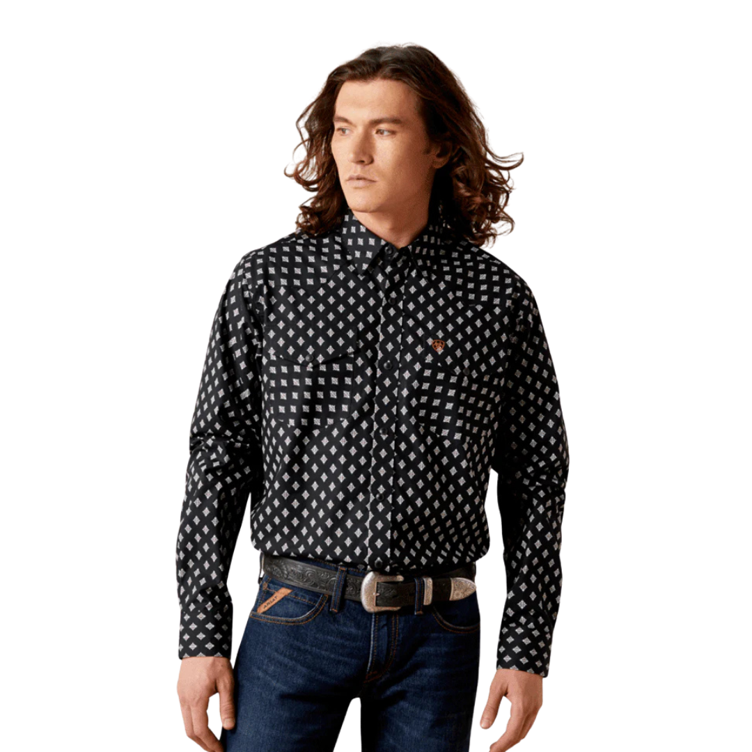 Ariat Men's Felix Fitted Shirt Casual Black Shirt
