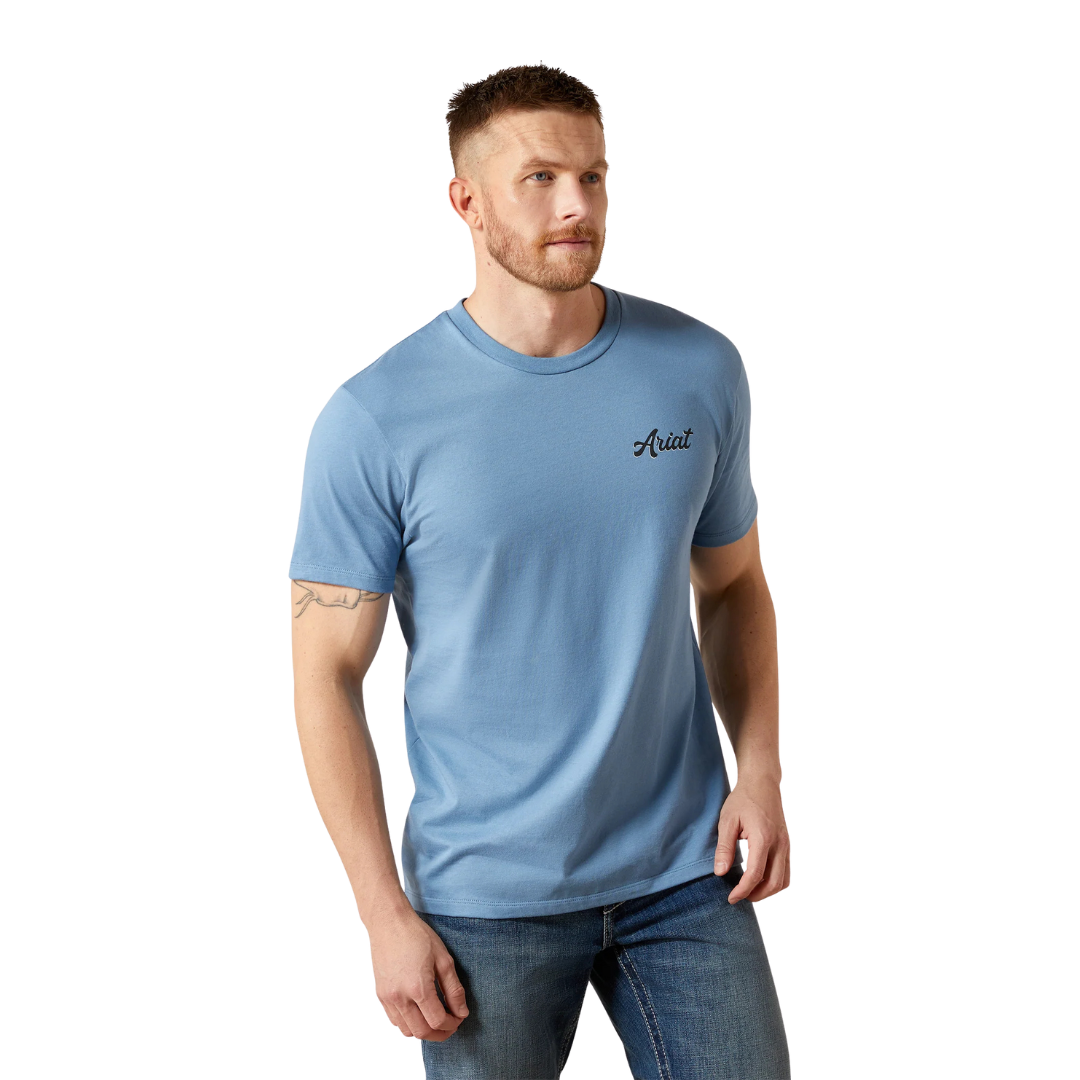 Ariat Men's Coronet Cattle Co Blue Tee Shirt