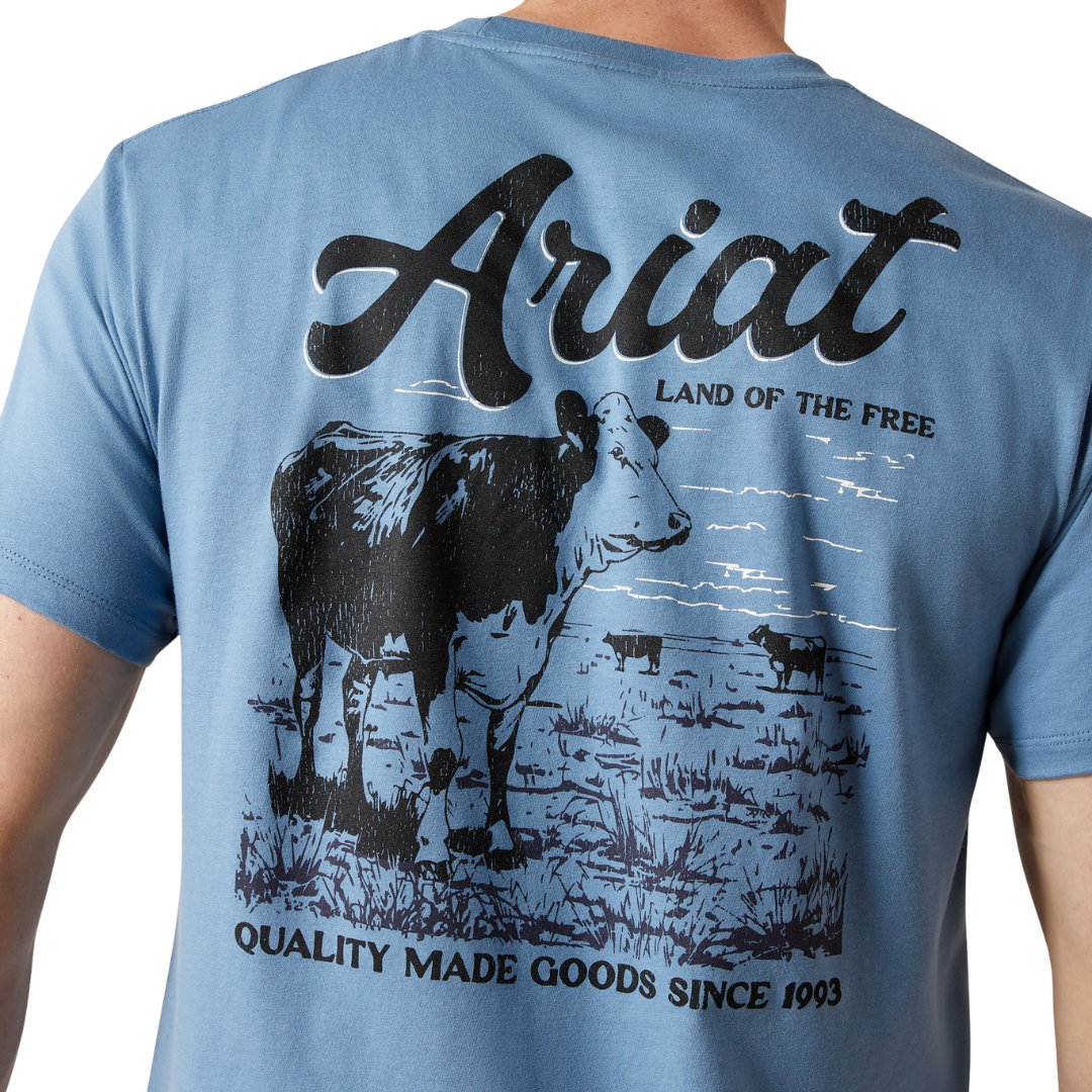 Ariat Men's Coronet Cattle Co Blue Tee Shirt