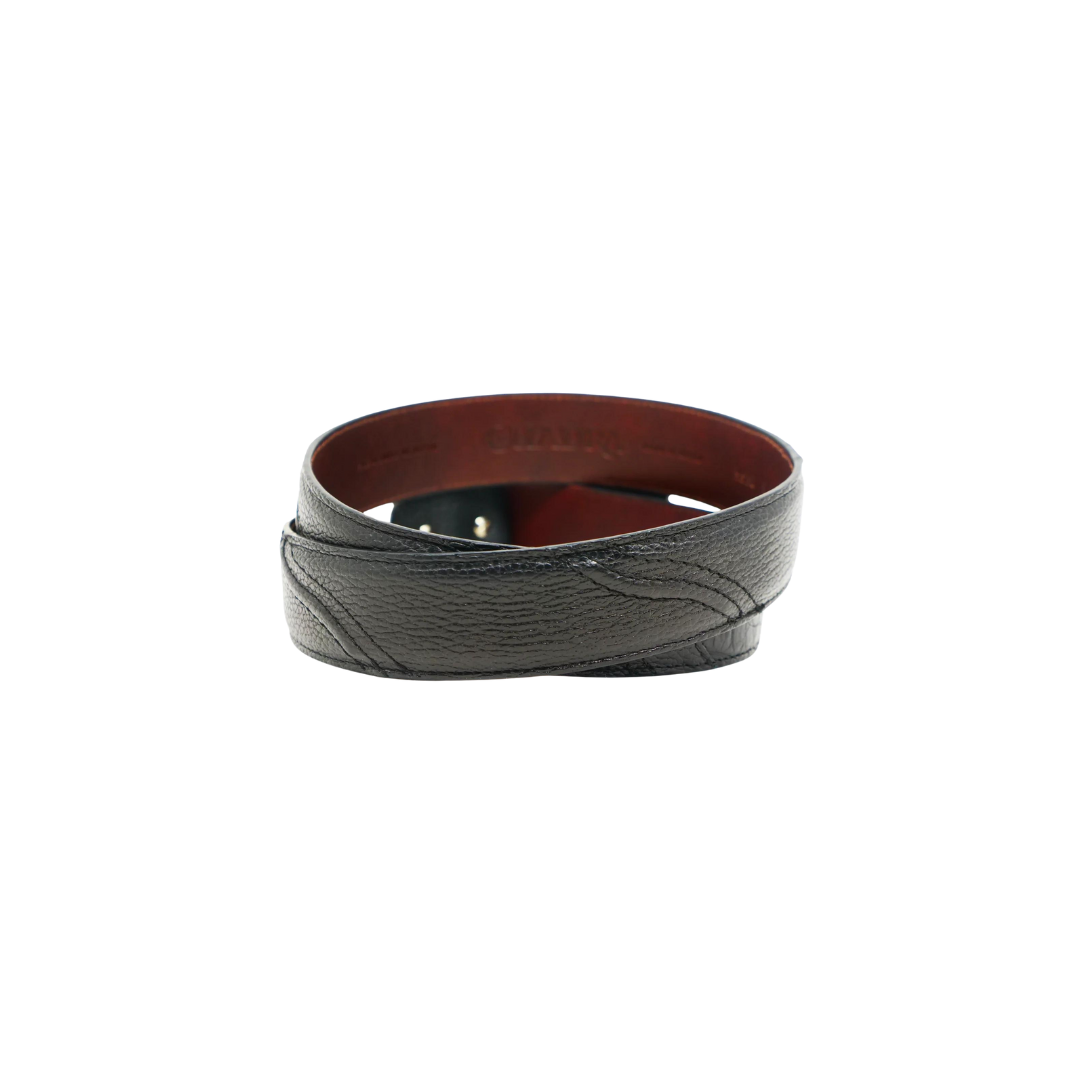 Cuadra Men's Black Caiman Stitching Belt