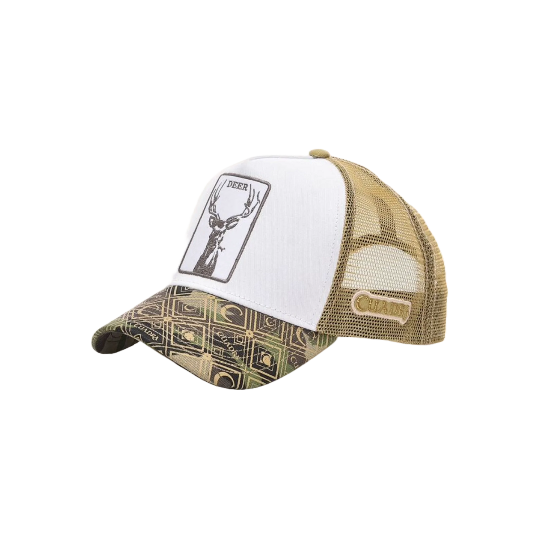 Cuadra Men's Deer Patch White Cap