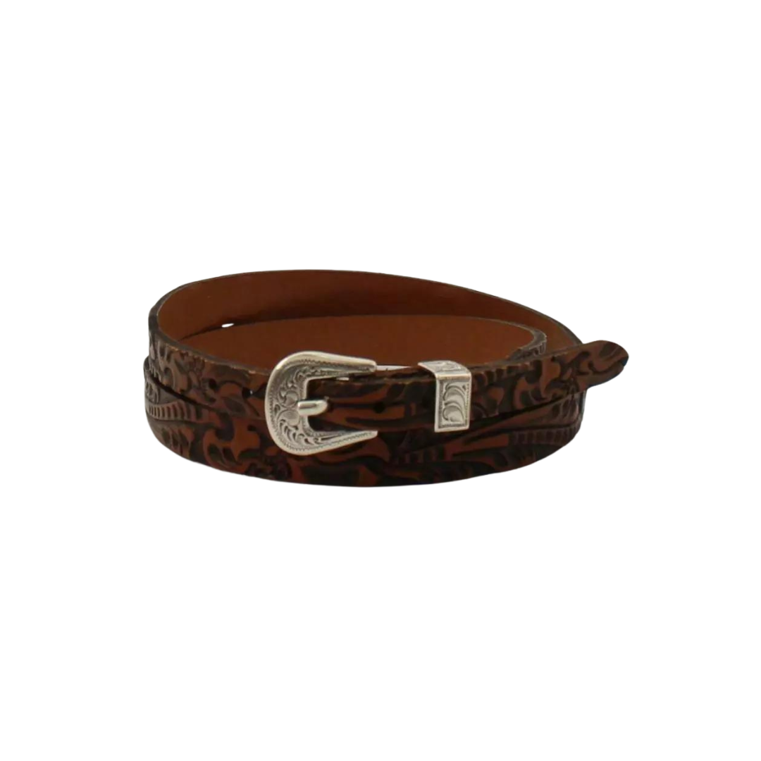 Nocona Unisex Floral Tooled Brown Hatband