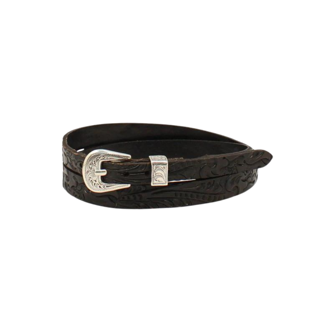 Twister Unisex Floral Tooled Black Hatband