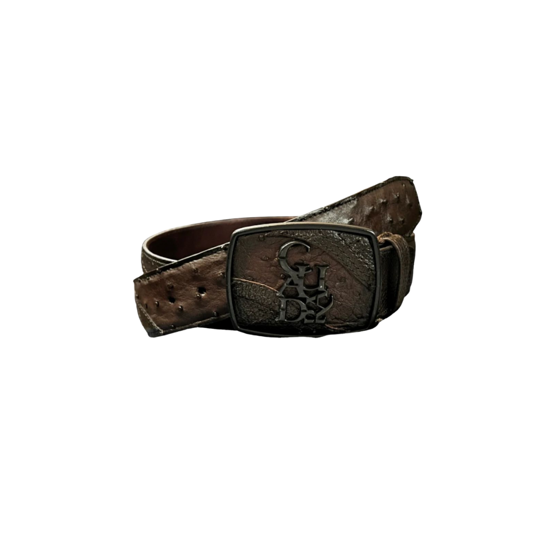 Cuadra Men's Ostrich Flame Brown Belt