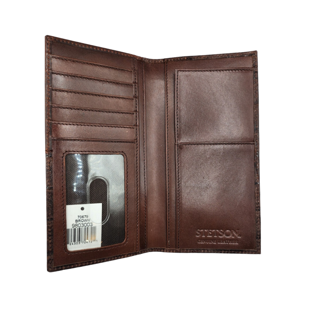 Gem Dandy Stetson Brown Floral Embossed Rodeo Wallet