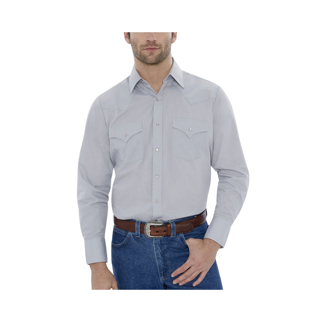 Ely & Walker Men's Long Sleeve Solid Western Snap Shirt