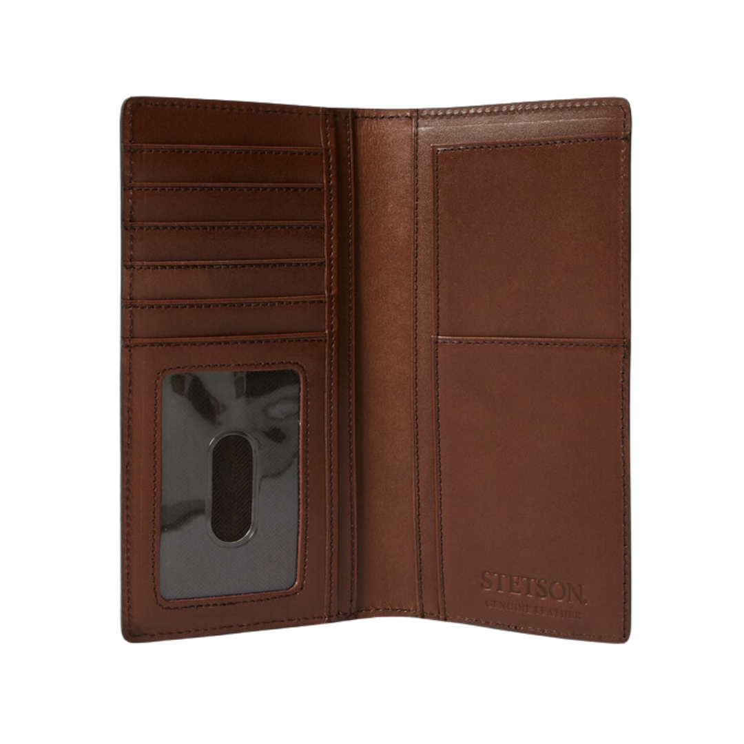 Stetson Brown Hand Tooled Rodeo Wallet