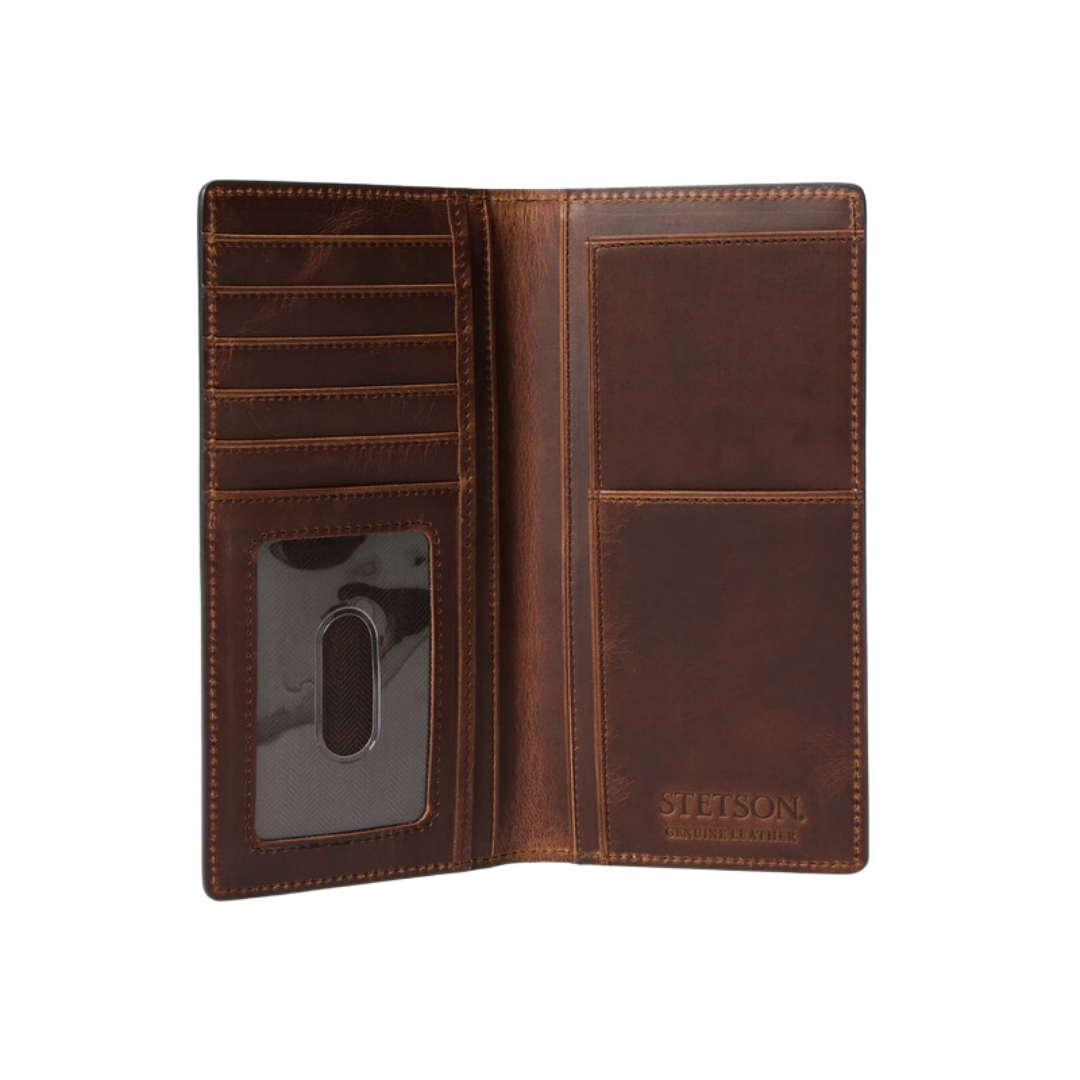 Gem Dandy Stetson Vintage Brown Hair On Tooled Wallet