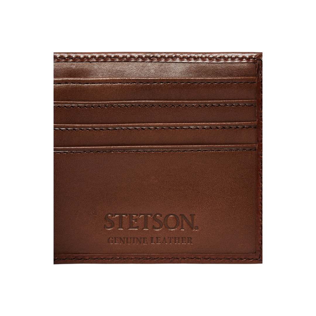 Gem Dandy Stetson Tooled Bifold Brown Wallet