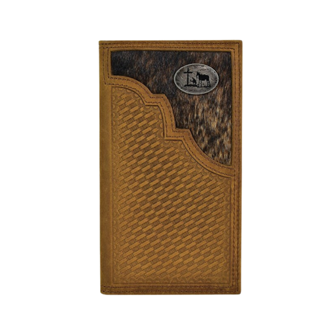 Justin Men's Rodeo Hair On Brown Wallet