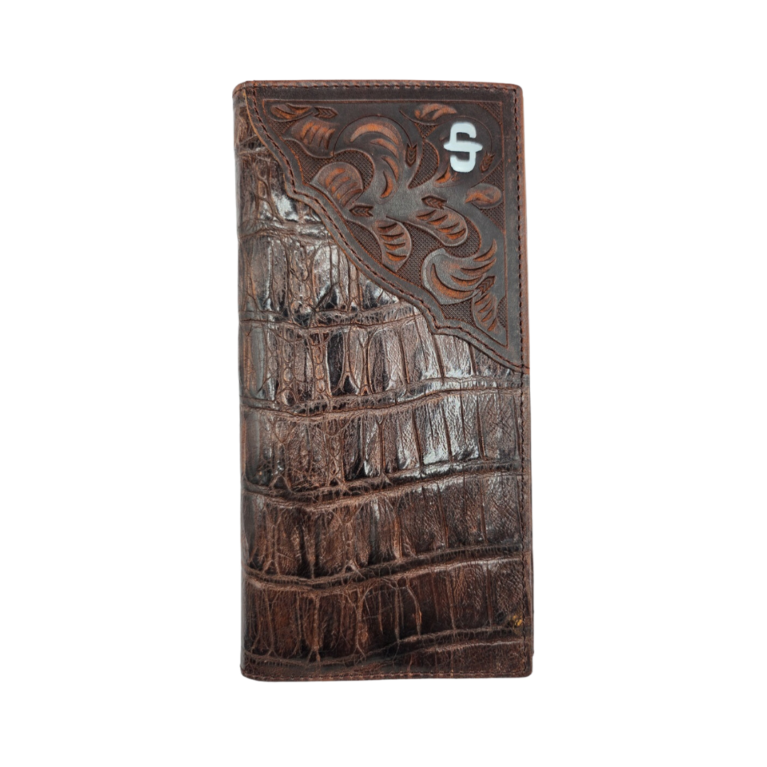 Gem Dandy Stetson Brown Floral Embossed Rodeo Wallet