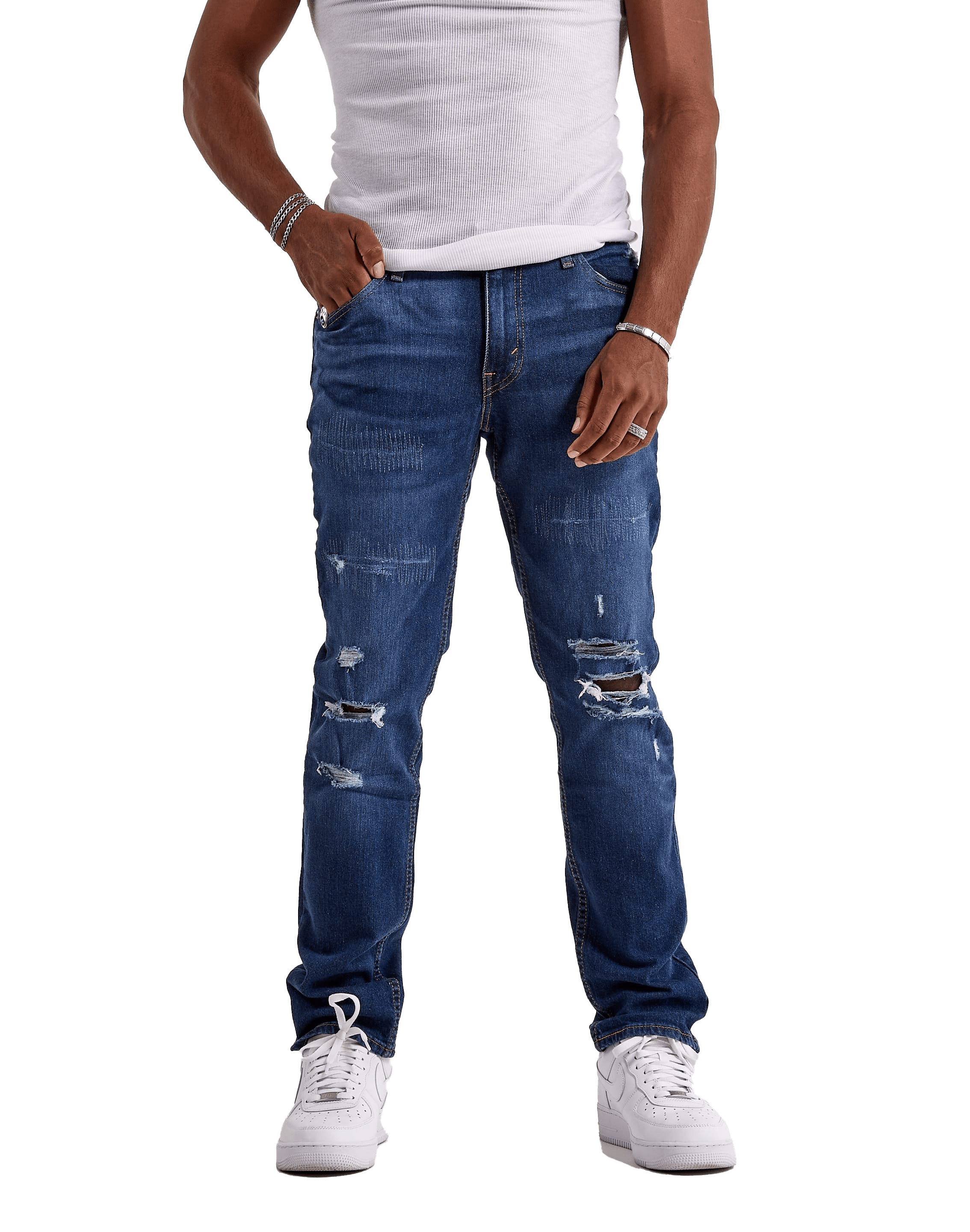 Levi's 511 slim fit distressed jeans best sale