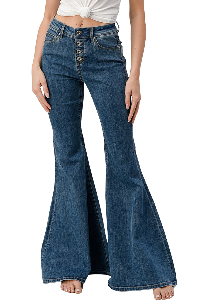 Women’s Grace In La Easy Fit Denim Flare Leg Jeans high quality Pants Size 29