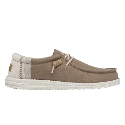 Hey Dude Men's Wally Linen Natural Clay Slip On Shoe