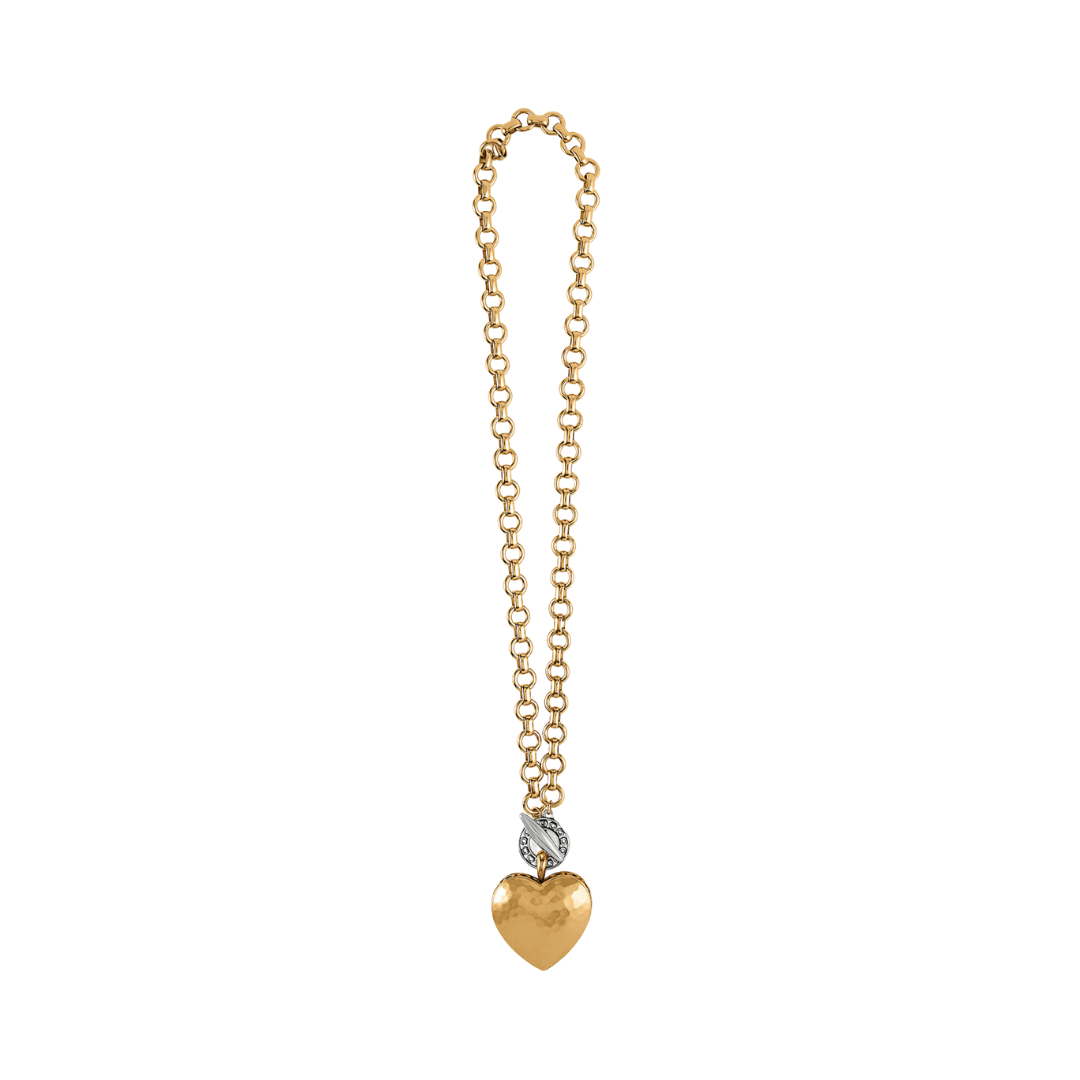 Brighton Women's Inner Circle Heart Two Tone Yellow Necklace