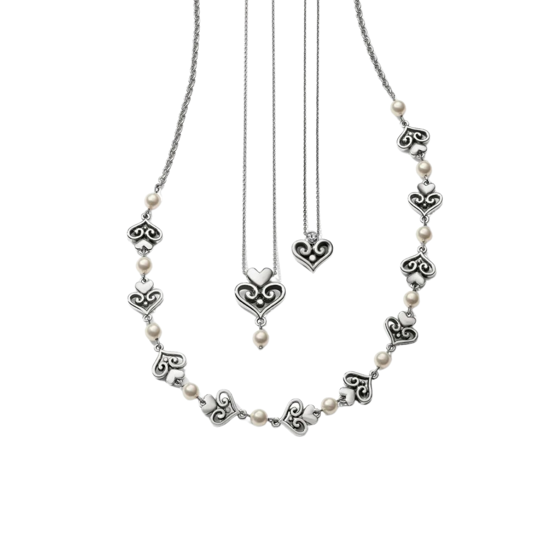 Brighton Women's Alcazar Amor Silver Pearl Necklace