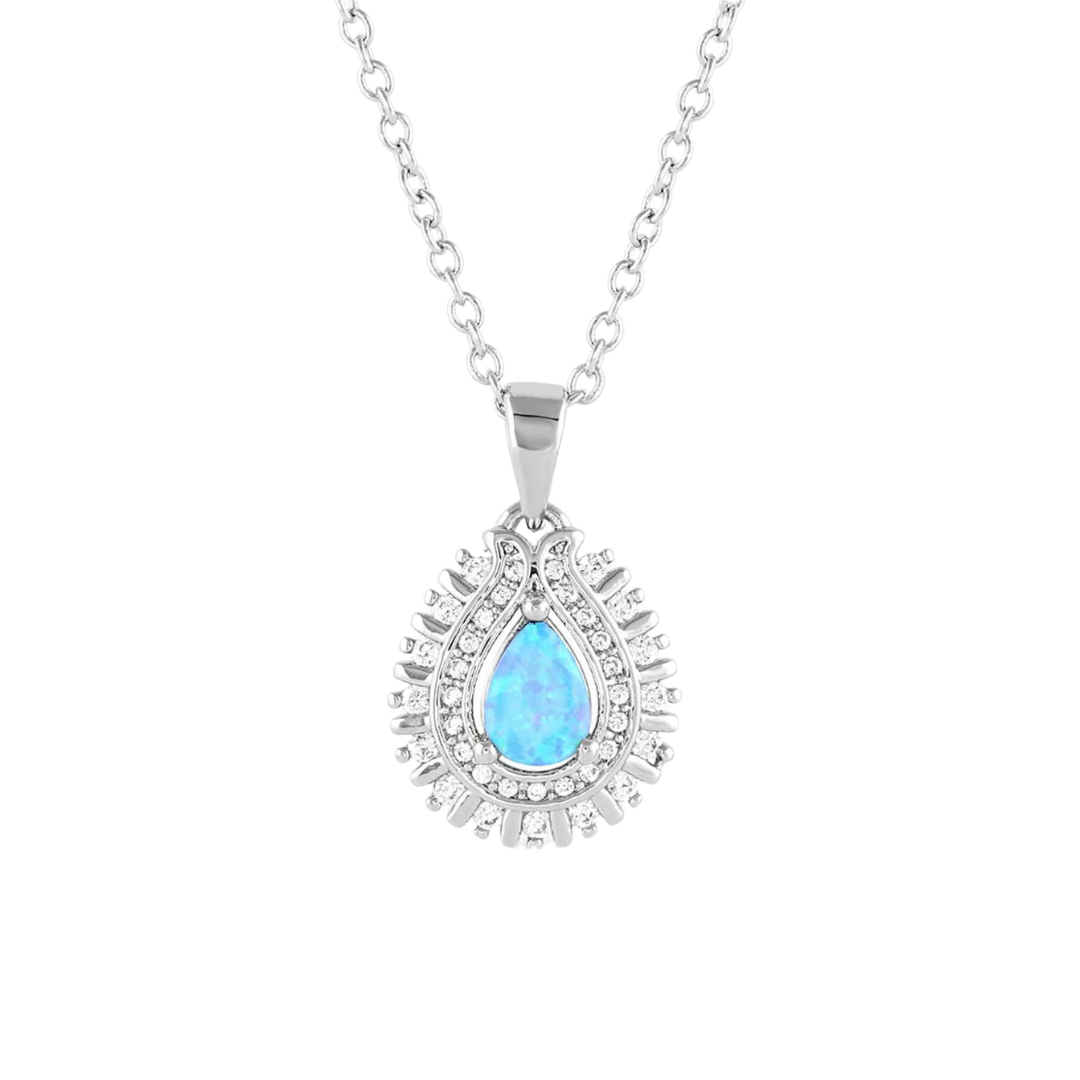 Montana Women's Silversmiths Radiating Crystals Opal Necklace