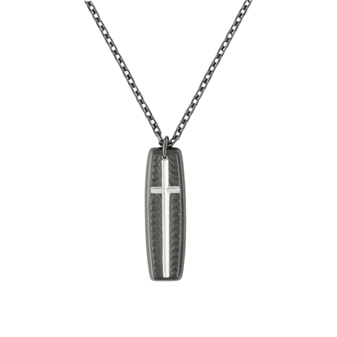 Montana Silversmiths Women's Rectangular Black Cross Necklace