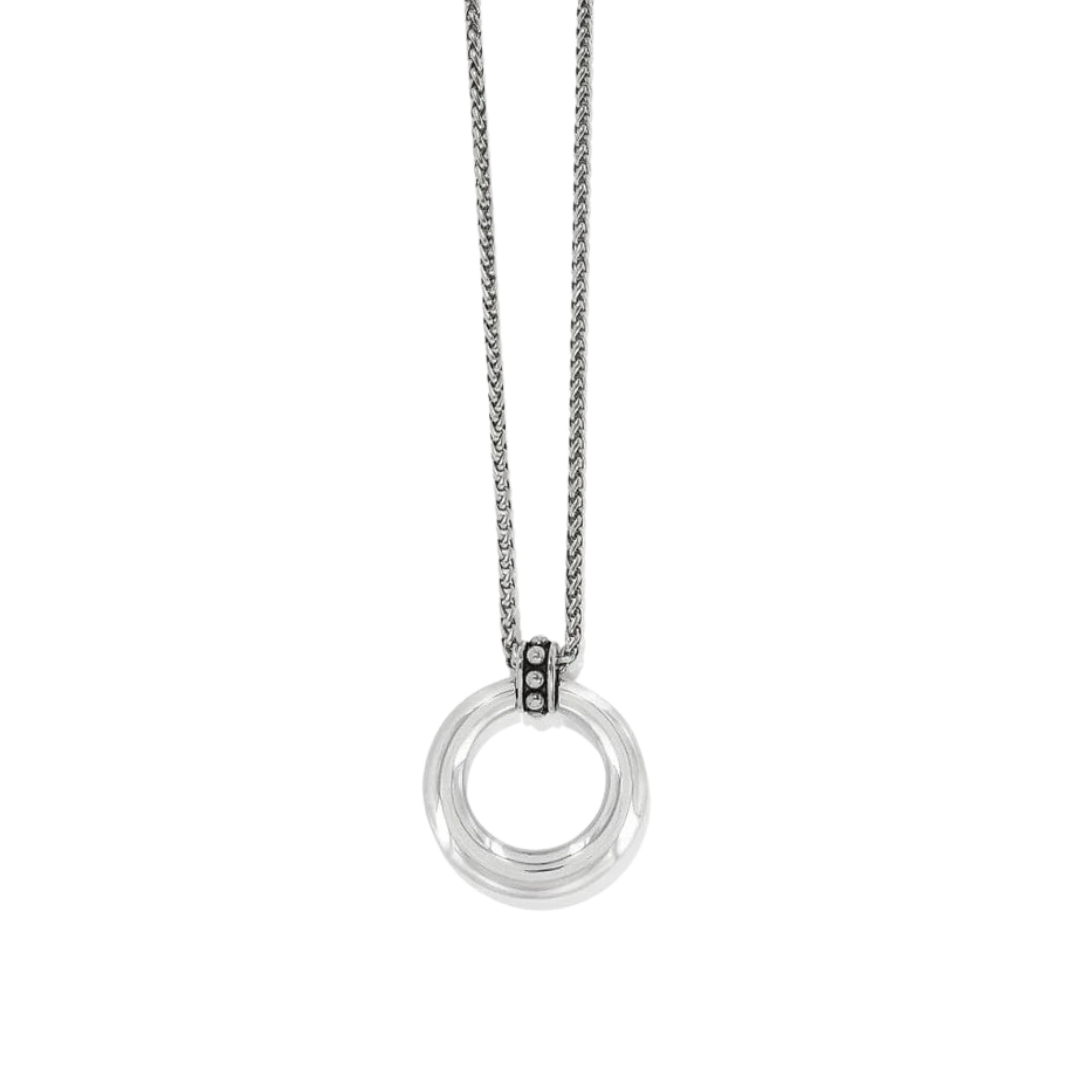 Brighton Women's Pretty Tough Stud Large Circle Silver Necklace