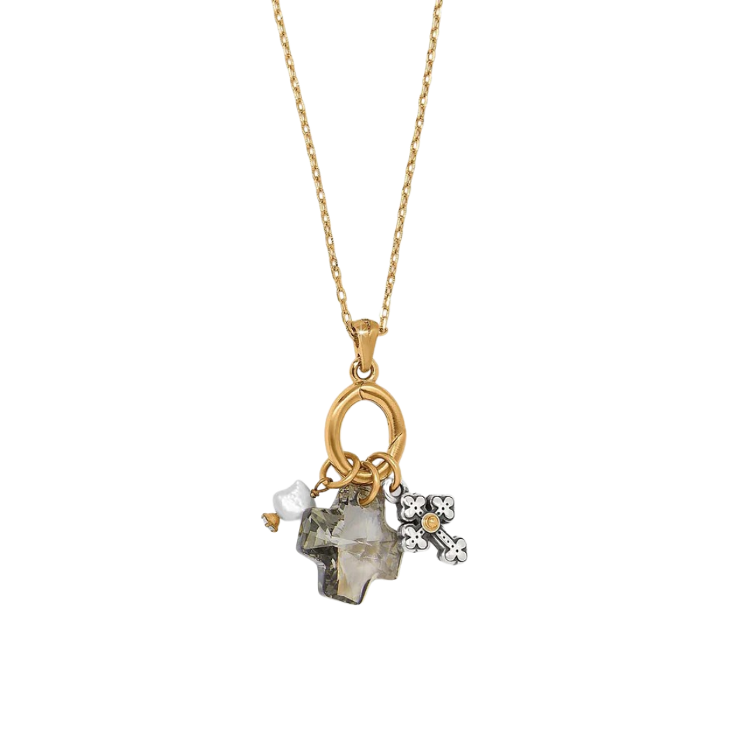 Brighton Women's Heavenly Cross Short Silver Gold Necklace