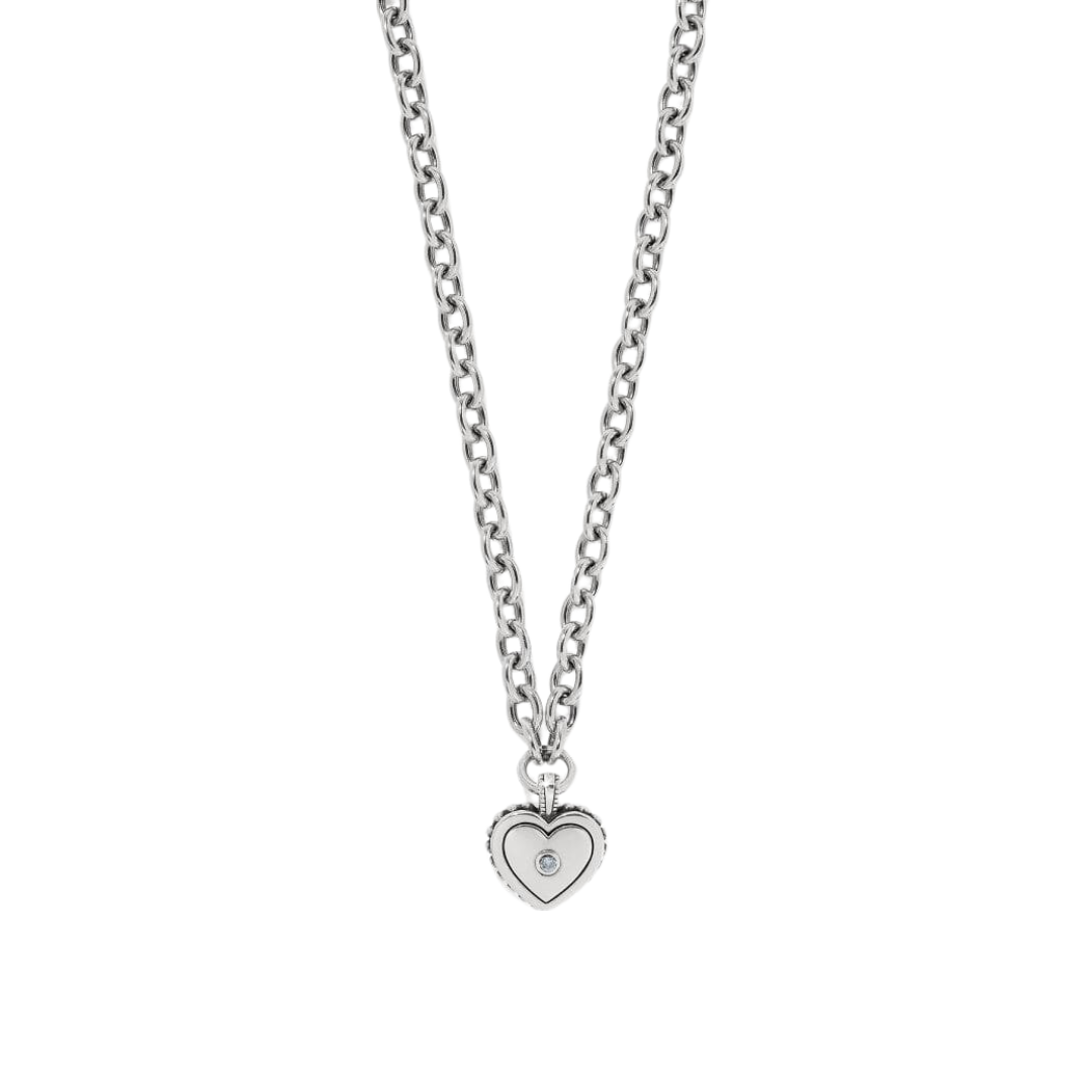 Brighton Women's Pretty Tough Weave Heart Silver Necklace