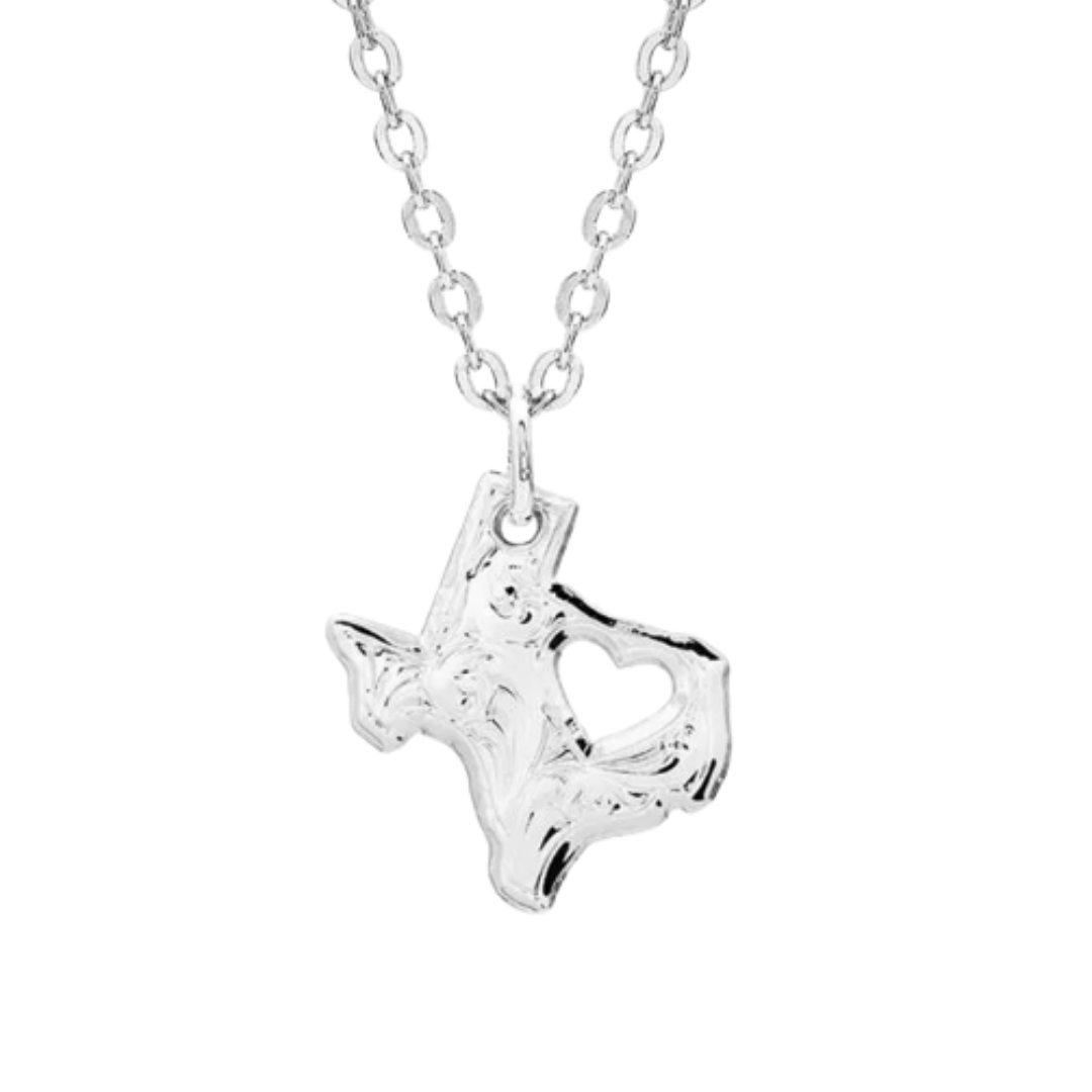 Montana Silversmiths Men's I Heart Texas State Charm Grey Necklace