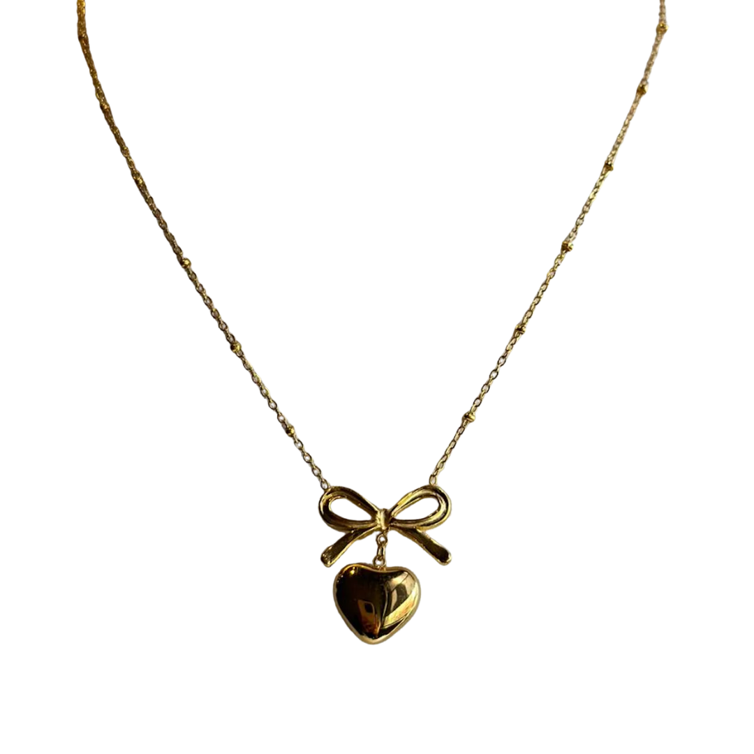 Peter & June Women's Heart Gold Plated Yellow Necklace