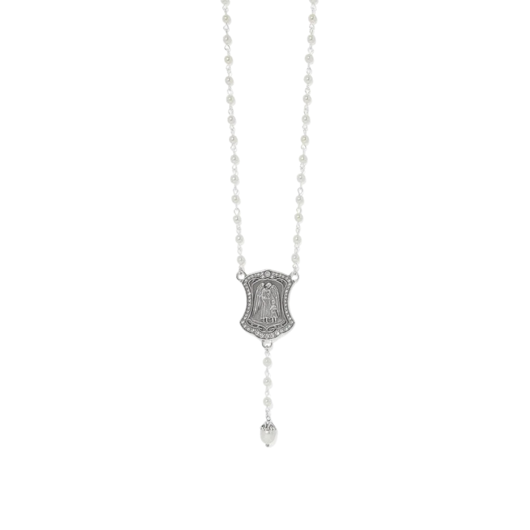 Brighton Women's Protection Angel Pendant Silver Pearl Necklace