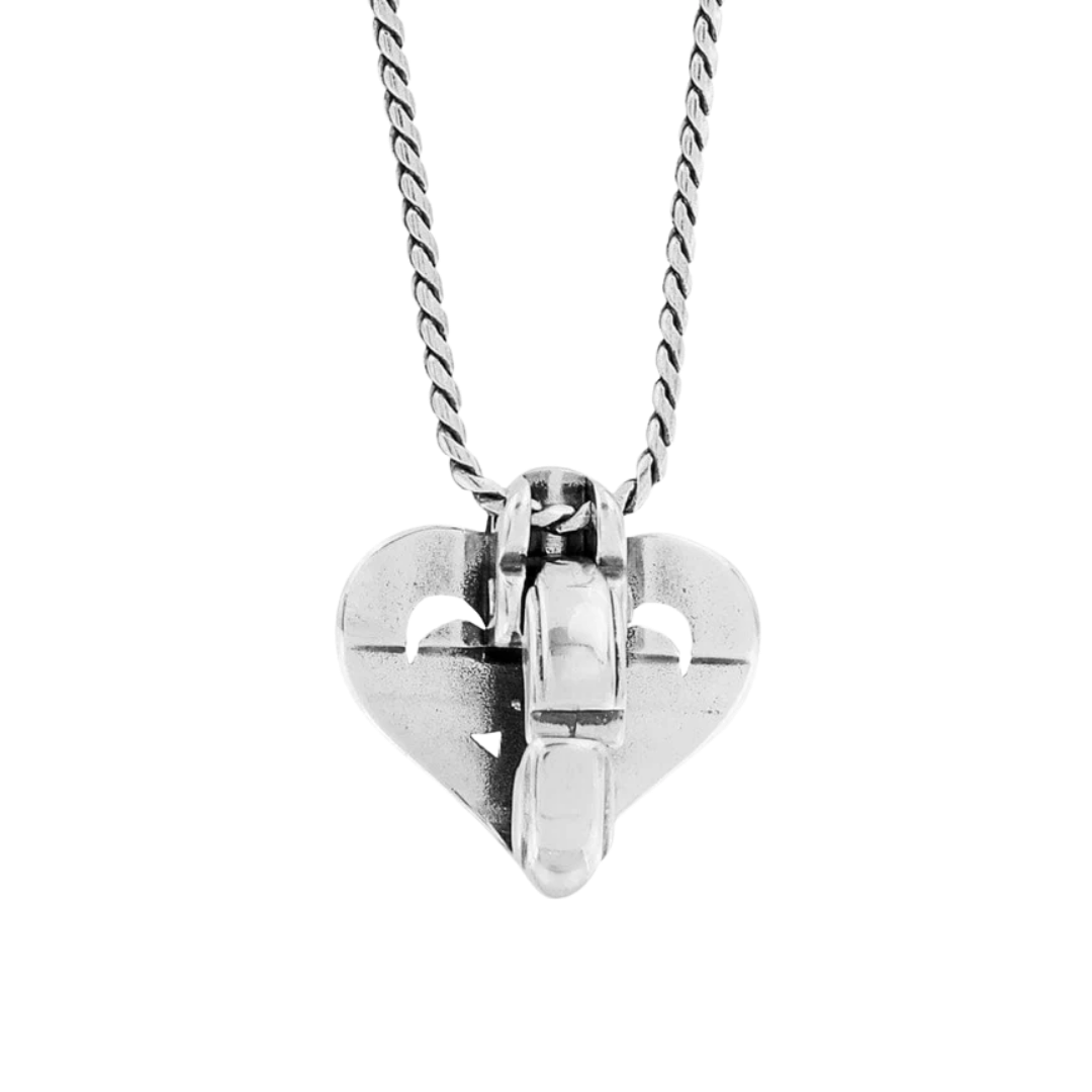 Brighton Women's Alcazar Heart Badge Grey Necklace