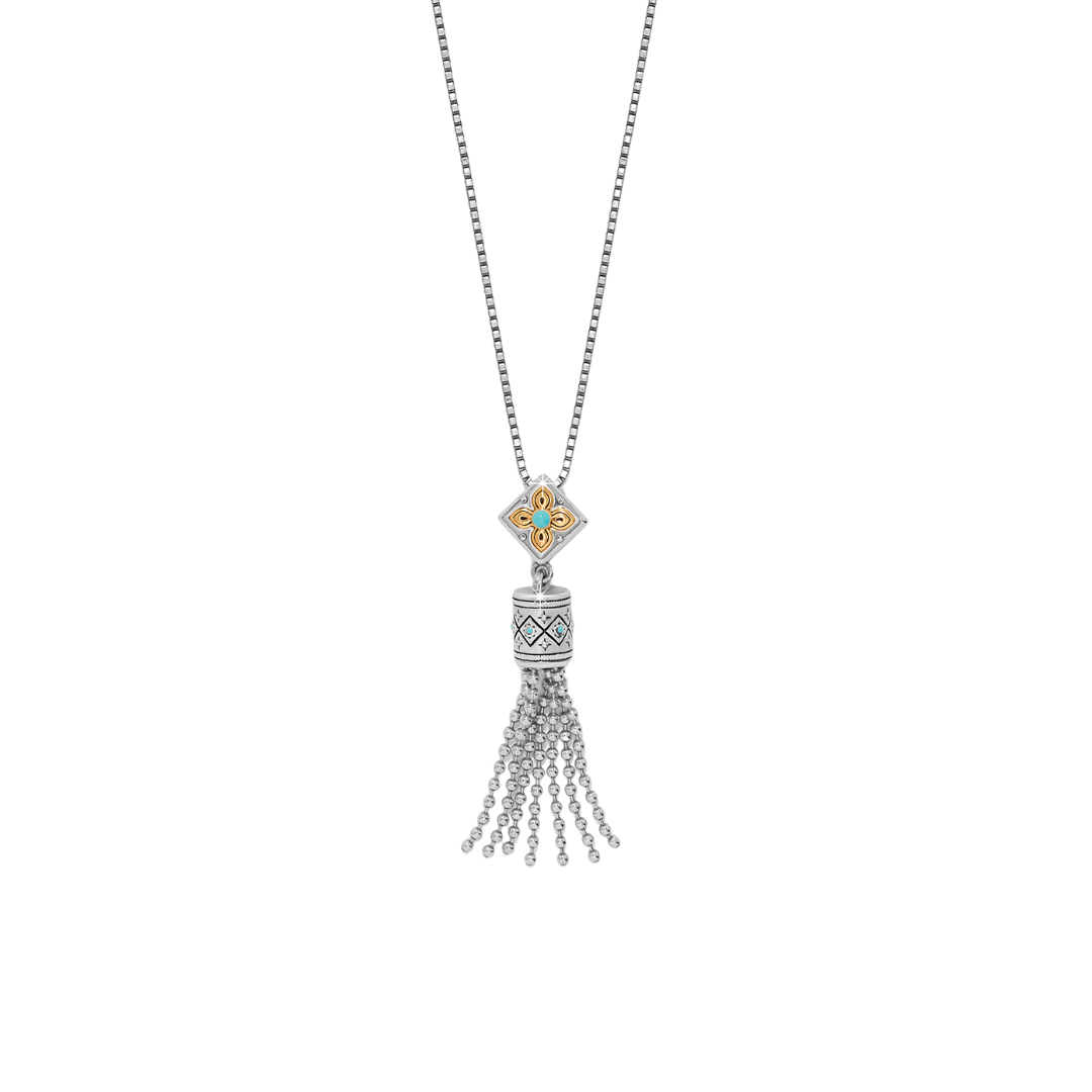 Brighton Women's Mosaic Cerrillos Tassel Silver Necklace
