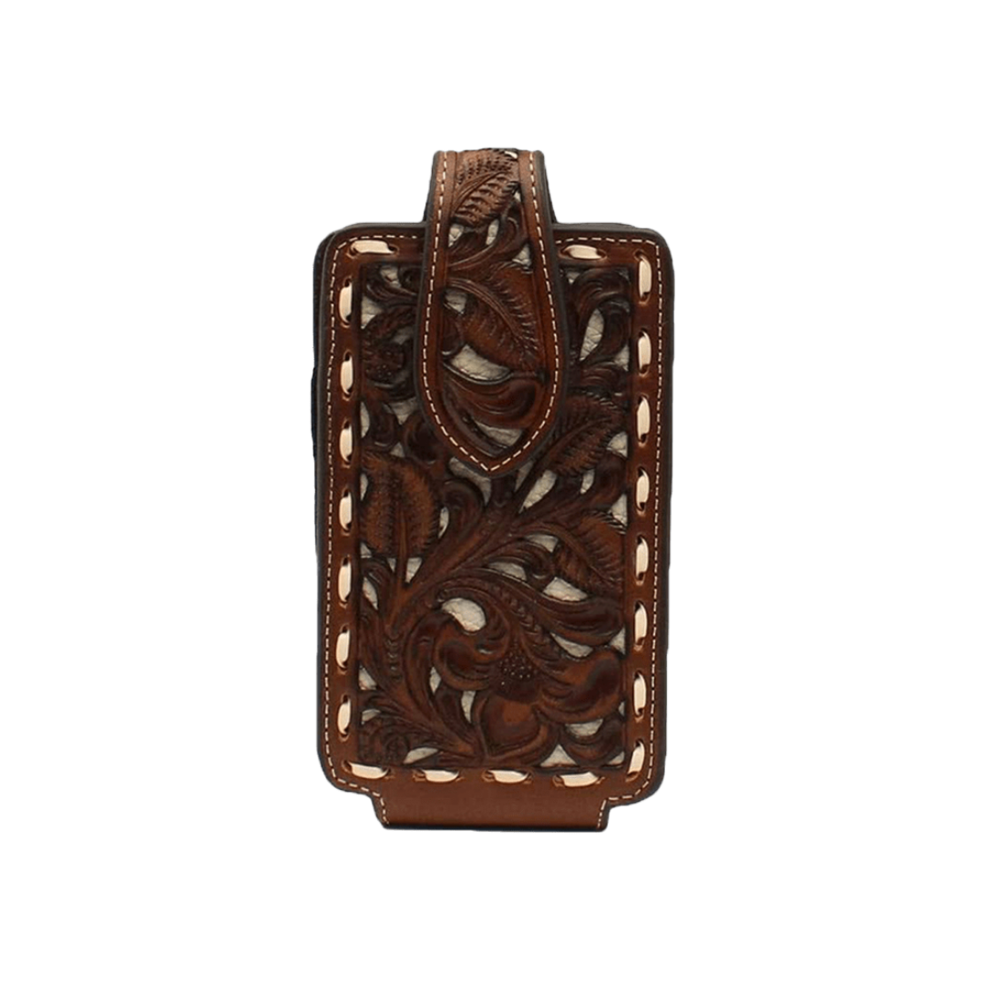 Nocona Men's Floral Underlay Brown Cell Phone Case