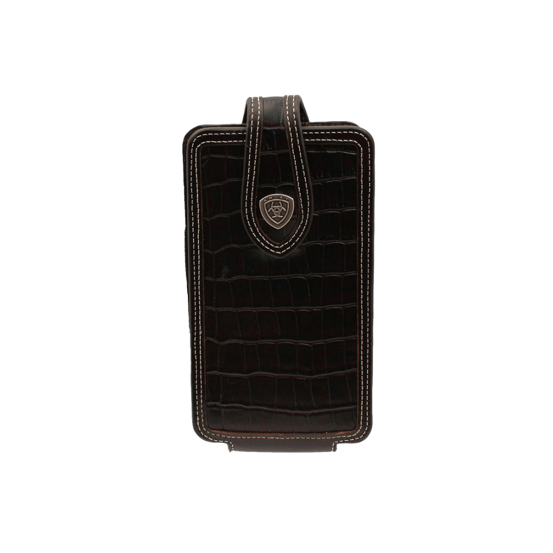 Ariat Men's Croc Print Trim Large Chocolate Phone Case