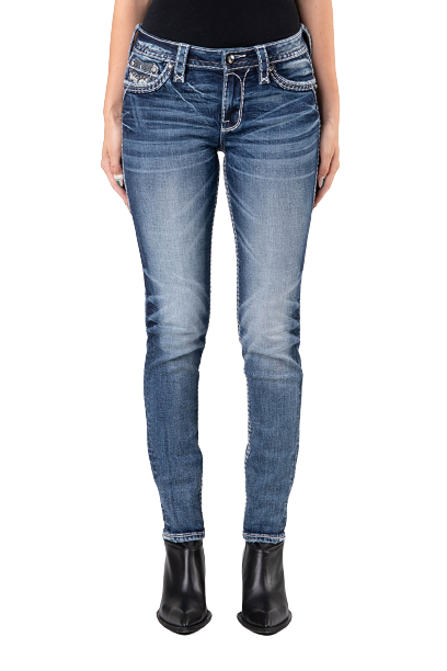 Rock hot revival Jen skinny blue jeans