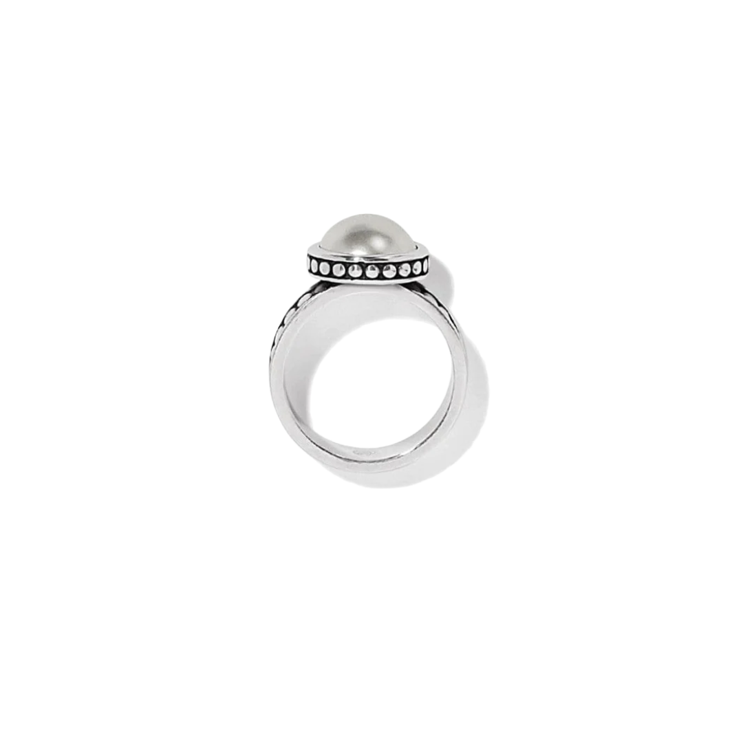 Brighton Women's Pebble Dot Pearl Wide Grey Ring