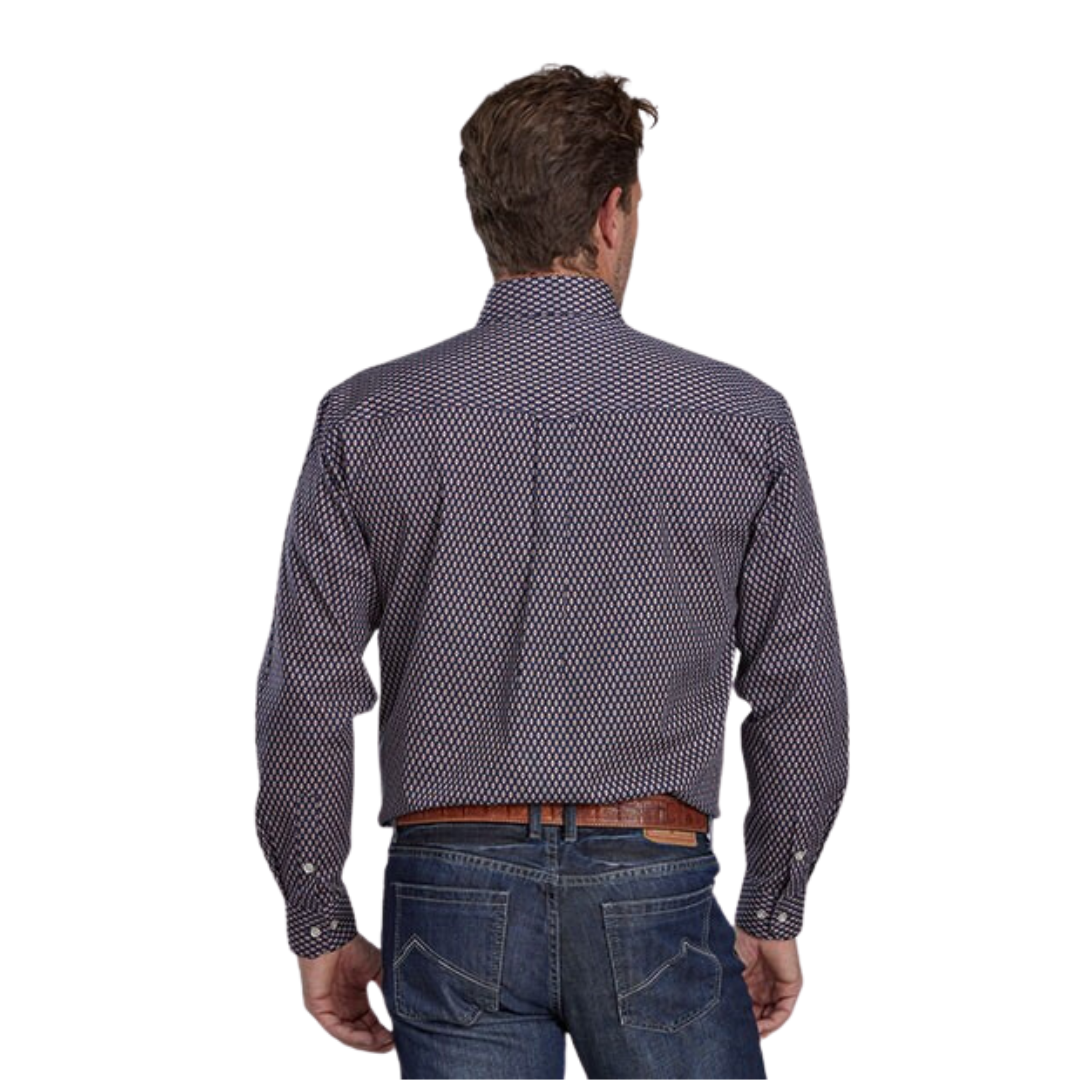 Roper Men's Diamond Eye Geo Blue Shirt