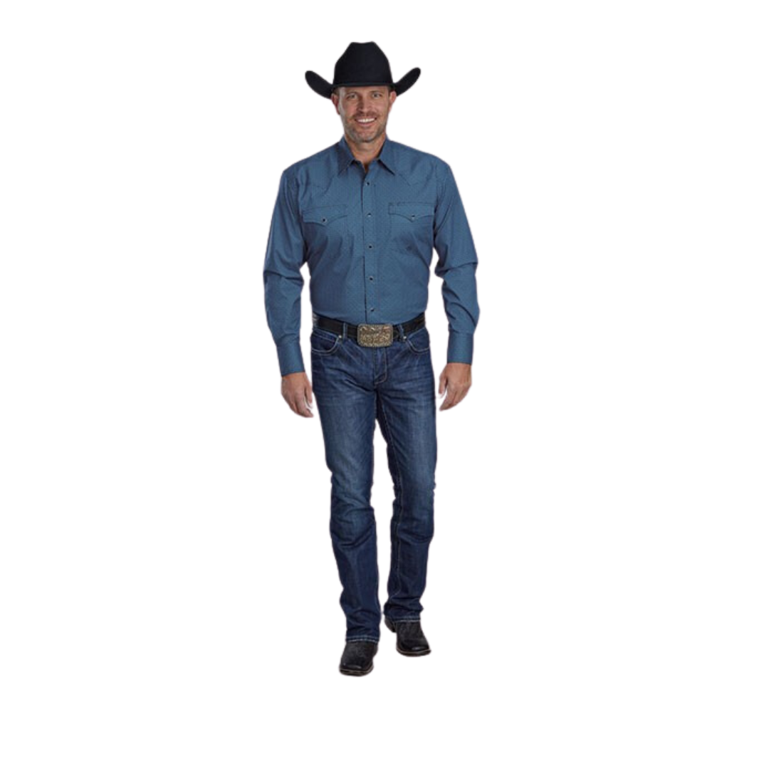 Roper Men's Blue Diamond Shirt