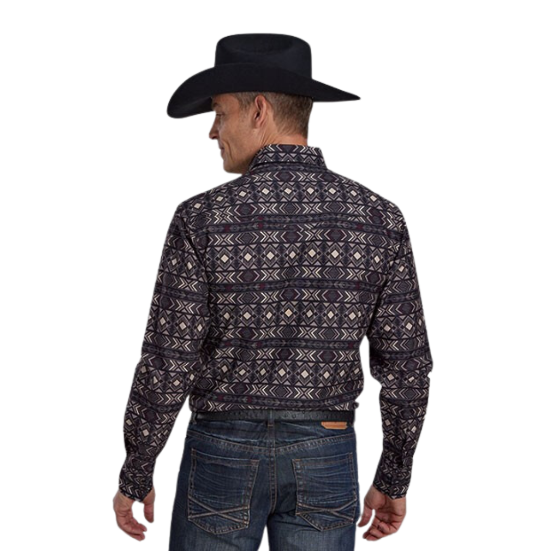 Roper Men's Grey Horizontal Pop Aztec Shirt