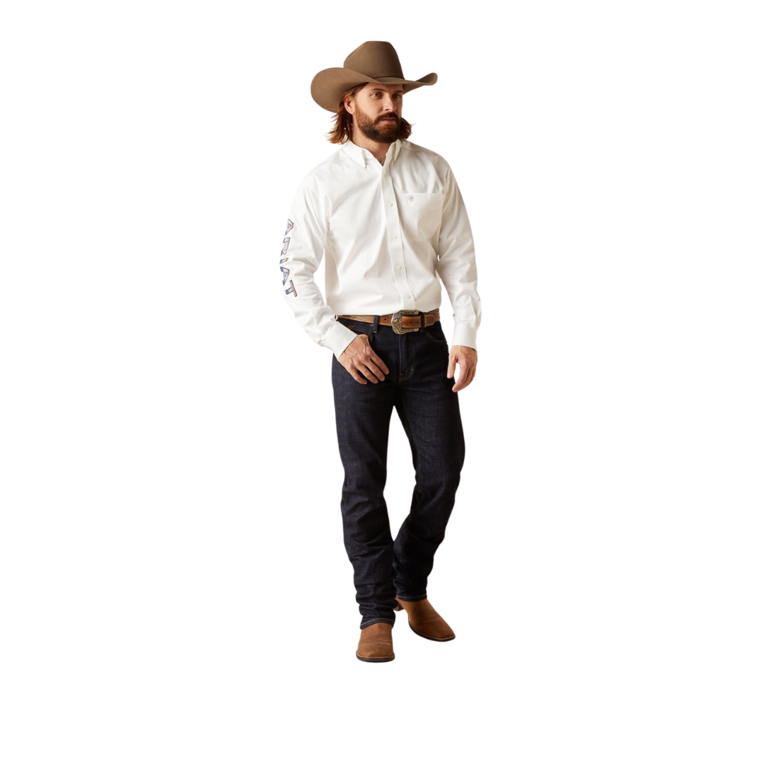 Ariat Men's Team Logo Classic Twill White Shirt